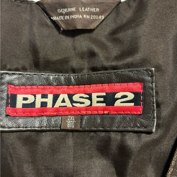 Vintage Phase 2 Brown Leather Vest Men’s Big and Tall 2X - Picture 13 of 13